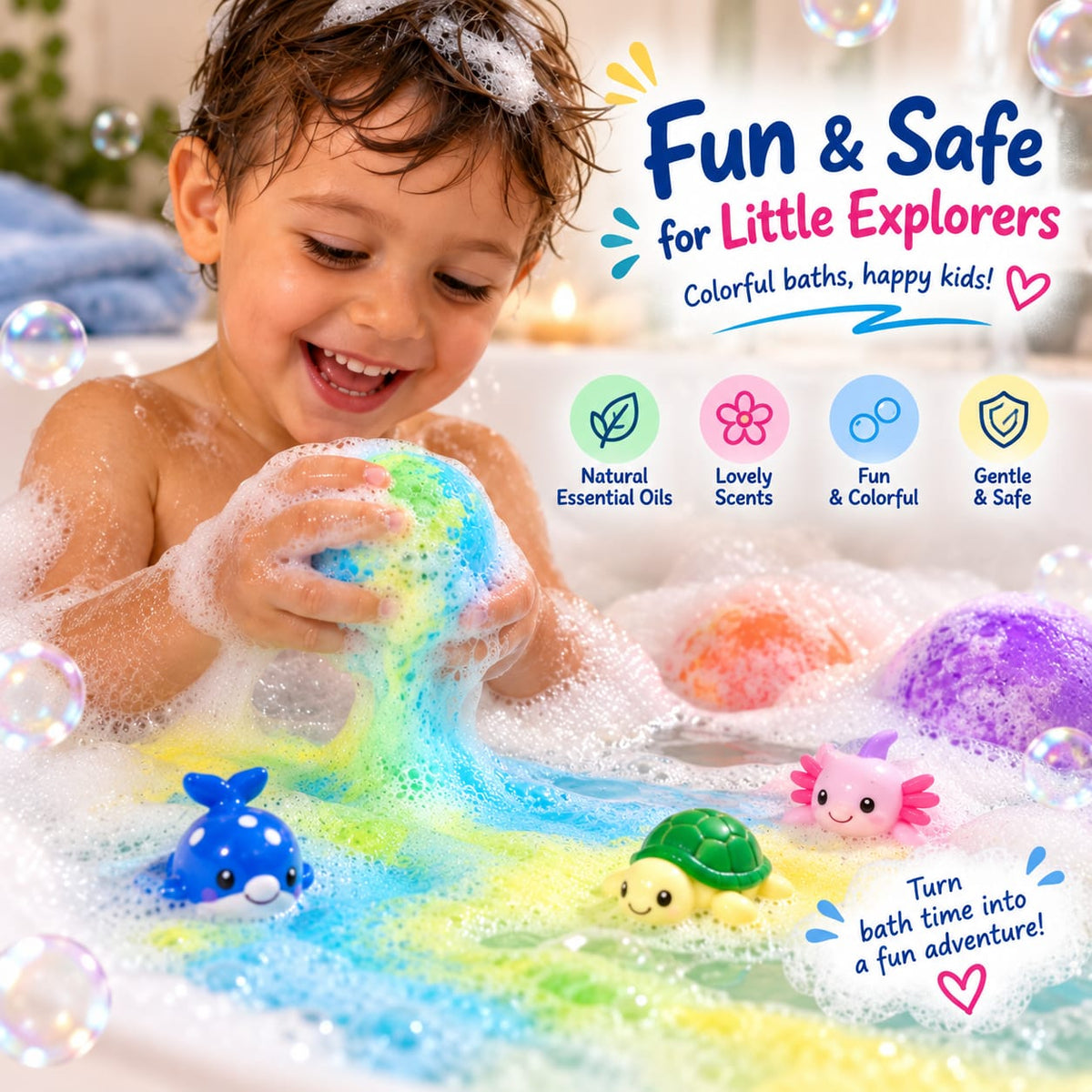 Kids Bath Bomb Gift Set | 6 Surprise Toys